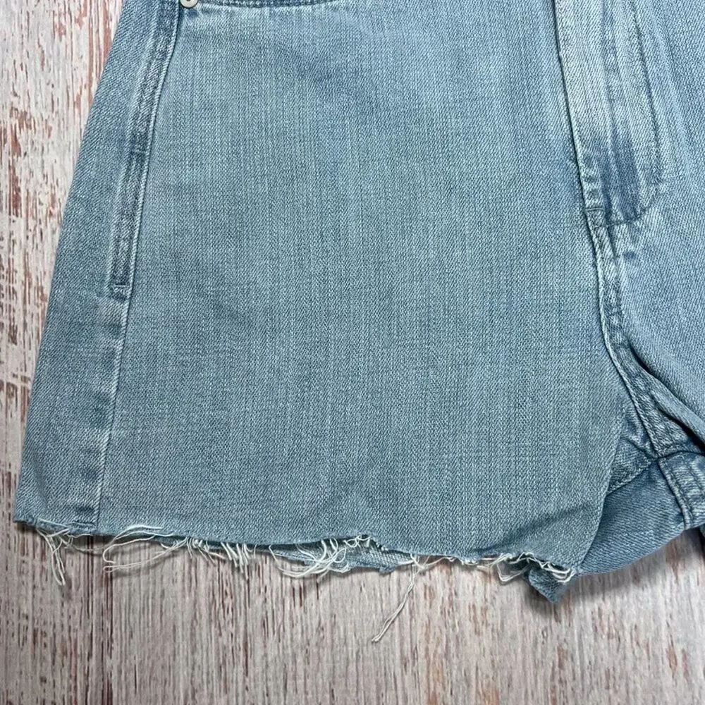 Blank NYC High Rise Cutout Denim Shorts SIZE 28 Blue Distressed Festival